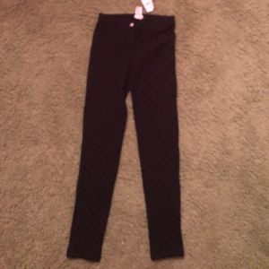 Crew Cuts sz14 Black w dots stretch pants NWT